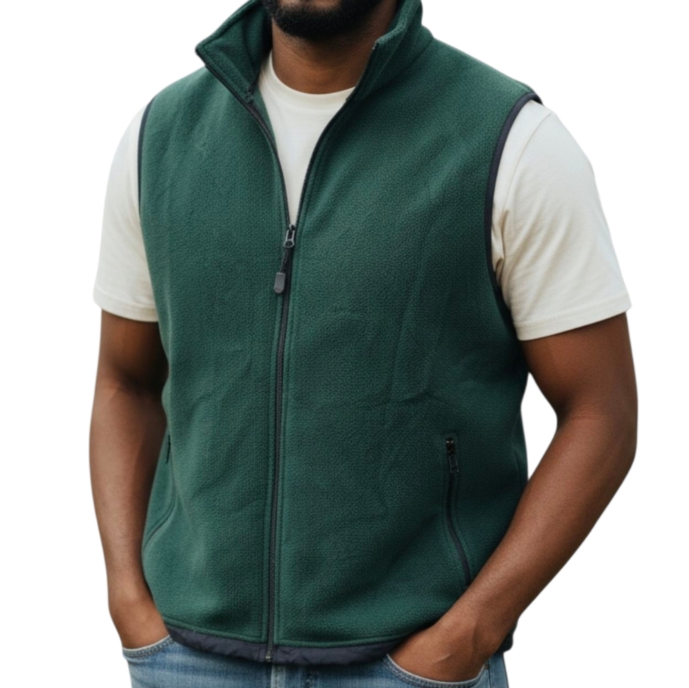 Prospirit Green Full-Zip Fleece Vest - Size Large